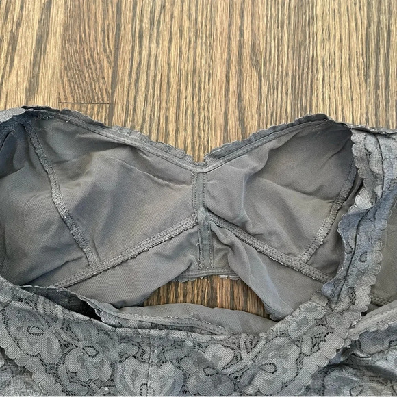 Free People Intimately gray lace racerback bralette size medium - Picture 4 of 4